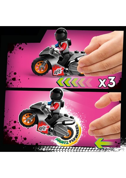 City Muhteşem Gösteri Sürücüleri Yarışması 60361 - 7 Yaş ve Üzeri Çocuklar için 1 veya 2 Oyunculu Gösteri Motosikleti ve Minifigür İçeren Yaratıcı Oyuncak Yapım Seti (385 Parça) fırsatları