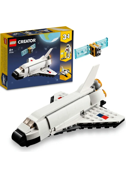 LEGO® Creator Uzay Mekiği 31134 - 6 Yaş ve Üzeri Çocuklar için Astronot ve Uzay Gemisi Modelleri İçeren Yaratıcı Oyuncak Yapım Seti (144 Parça)