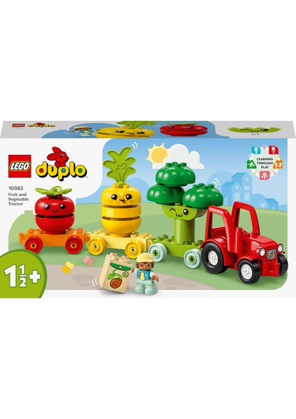 DUPLO® İlk Meyve Sebze Traktörü 10982 - 18 Ay ve Üzeri Küçük Çocuklar için Çiftçilik Temalı Eğitici Oyuncak Yapım Seti (19 Parça)