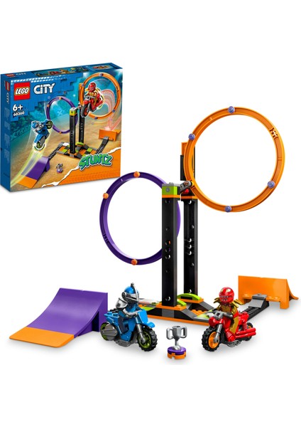 City Dönen Gösteri Yarışması 60360 - 6 Yaş ve Üzeri Çocuklar için 1 veya 2 Oyunculu Gösteri Motosikleti ve Minifigür İçeren Yaratıcı Oyuncak Yapım Seti (117 Parça)