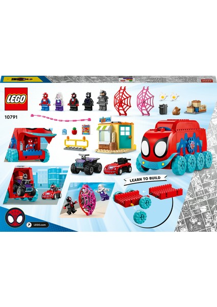 LEGO® Marvel Spidey Ekibinin Mobil Karargahı 10791 - 4 Yaş ve Üzeri Çocuklar için Spidey ve İnanılmaz Arkadaşları Karargahını İçeren Yaratıcı Oyuncak Yapım Seti (187 Parça)