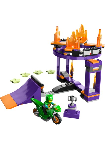 City Potalı Gösteri Rampası Yarışması 60359 - 5 Yaş ve Üzeri Çocuklar için Gösteri Motosikleti ve Minifigür İçeren Yaratıcı Oyuncak Yapım Seti (144 Parça)