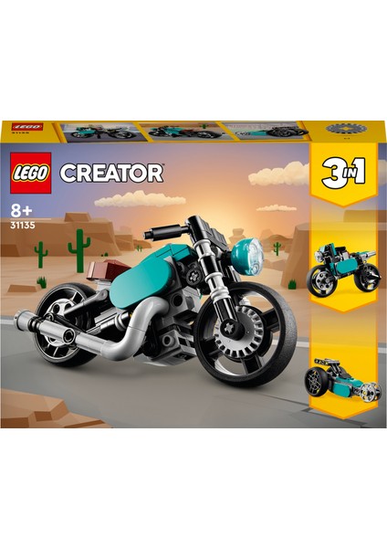 Creator Klasik Motosiklet 31135 - 8 Yaş ve Üzeri Çocuklar için Sokak Motosikleti ve Dragster Modelleri İçeren Yaratıcı Oyuncak Yapım Seti (128 Parça)