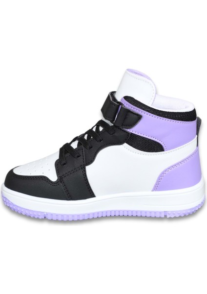 1517 Anatomik Taban Unisex Çocuk Boğazlı Sneakers Ayakkabı - NKT01517-SIYAH Mor-27 fırsatları