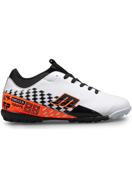 Halı Saha Futbol Ayakkabısı Beyaz Turuncu 1138