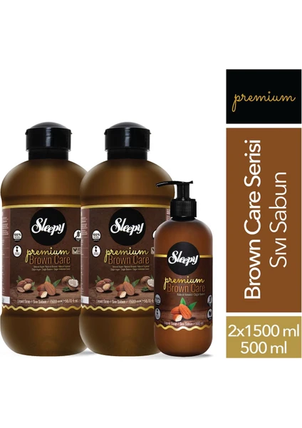 Premium Brown Care Serisi Sıvı Sabun 500 ml + 2X1500 ml