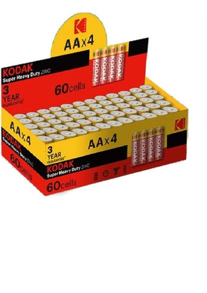 Kodak Aa Pil Super Heavy Duty Çinko Karbon Kalem Pil 60 Adet