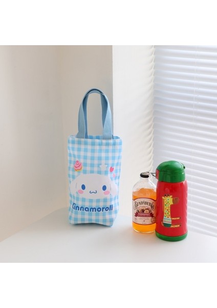 Sanrio Anime Tarçınlı Rulo Hello Kitty Sevimli Taşınabilir Su Bardağı Çantası Taşınabilir Süt Çay Saklama Çantası Çevre Koruma Çantası (Yurt Dışından)