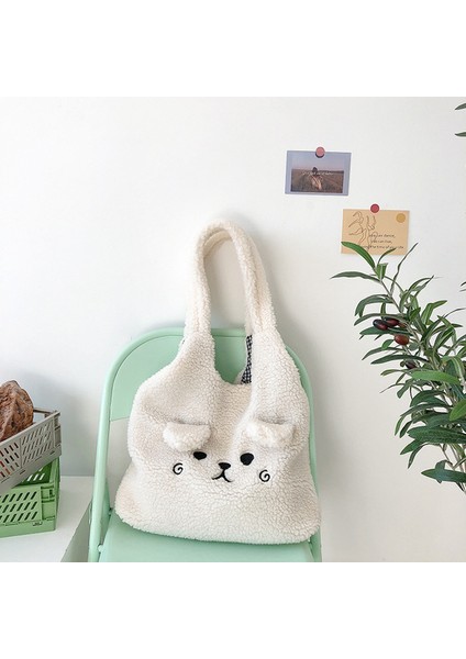 Kawaii Kasvetli Ayı Yumuşak Doldurulmuş Oyuncak Sevimli Hayvan Peluş Bebek Karikatür Kadın Omuzdan Askili Çanta Tote Çanta Peluş Oyuncak Doğum Günü Hediyesi Kızlar Için (Yurt Dışından)