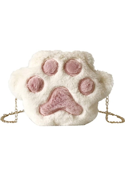 1 Adet Kadın Öğrenci Omuz Crossbody Çanta Cep Telefonu Için Sevimli Peluş Kedi Pençesi Alt Satış (Yurt Dışından)