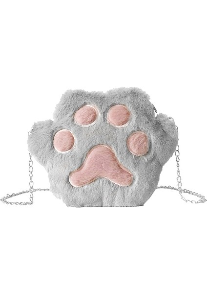 1 Adet Kadın Öğrenci Omuz Crossbody Çanta Cep Telefonu Için Sevimli Peluş Kedi Pençesi Alt Satış (Yurt Dışından)