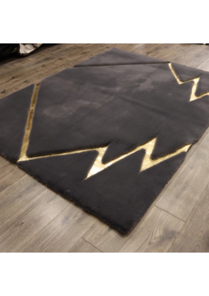Siyah Gold Bordürlü Peluş Halı 170 x 240 cm fiyatları