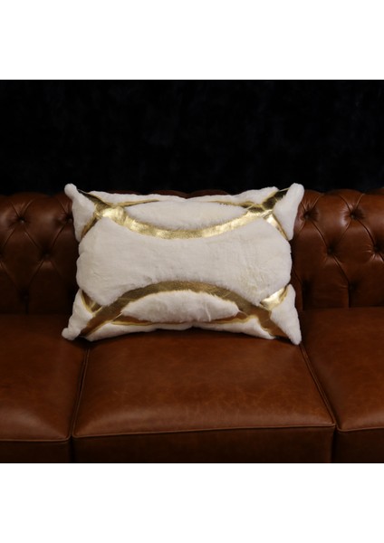 Varaklı Peluş Köşe Yastığı 35 x 60 cm - Krem fiyatları