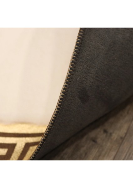 Krem Antrasit Gold Bordürlü Peluş Halı 160 x 230 cm fırsatları