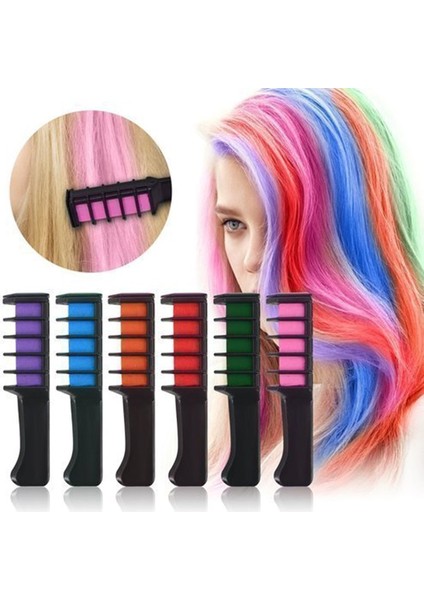 Rengarenk Saç Boyama Tebeşiri - Mini Taraklı Konsept Saç Boyama Seti Hair Chalk Sarı