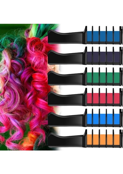 Rengarenk Saç Boyama Tebeşiri - Mini Taraklı Konsept Saç Boyama Seti Hair Chalk Sarı