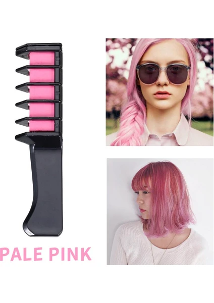 Rengarenk Saç Boyama Tebeşiri - Mini Taraklı Konsept Saç Boyama Seti Hair Chalk Pembe