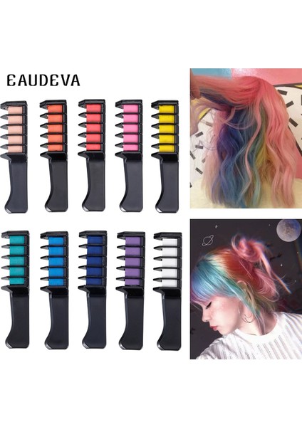 Rengarenk Saç Boyama Tebeşiri - Mini Taraklı Konsept Saç Boyama Seti Hair Chalk 12 Li Set