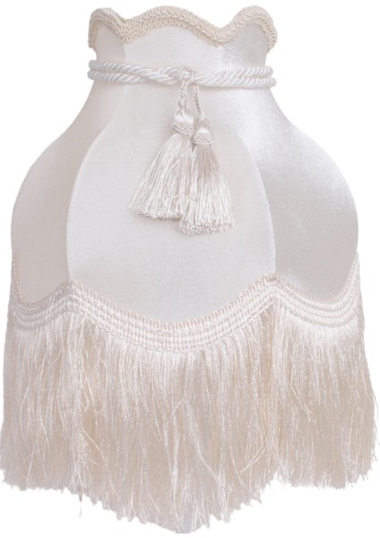 Kadife Kaplı Halat Dekorlu Ekru Vintage Abajur AB012245 fiyatları