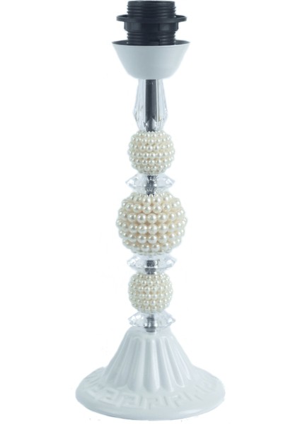 Kadife Kaplı Halat Dekorlu Ekru Vintage Abajur AB012245 modelleri