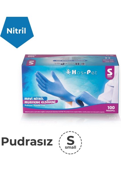 Mavi Nitril Pudrasız Eldiven 100'LÜ