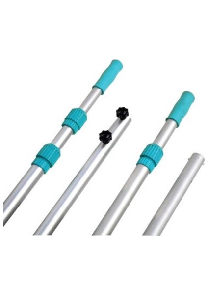 Havuz Temizlik Teleskobik Süpürge-Kepçe-Fırça Sapı 3 x 3 M-Telescopic Cleaner Poles-Toptancıyızbiz