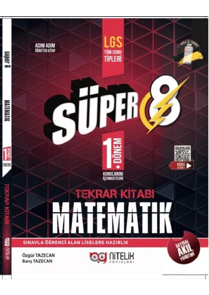 Nitelik Yayınları 8. Sınıf Süper Matematik Soru 1. Dönem Tekrar Kitabı