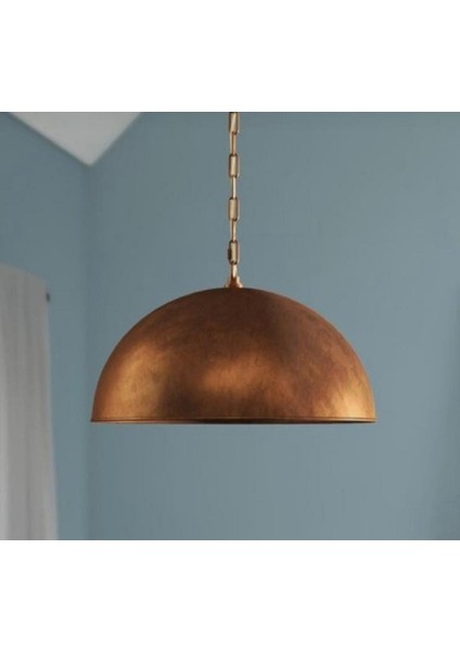 Mylights Fırcalanmış Bronz Eskitme 40 cm Rustik Vintage Sarkıt Avize