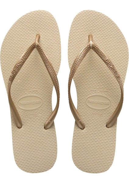Slim Sand Grey/light Golden Kadın Terlik
