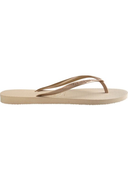Slim Sand Grey/light Golden Kadın Terlik