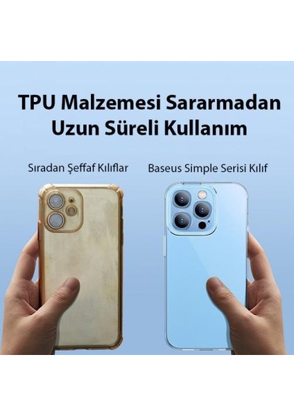 03.mm Apple iPhone 14 Pro 6.1 Koruyucu Şeffaf Silikon Kılıf, Sararmaz Darbe Emici, Kamera Koruyucu