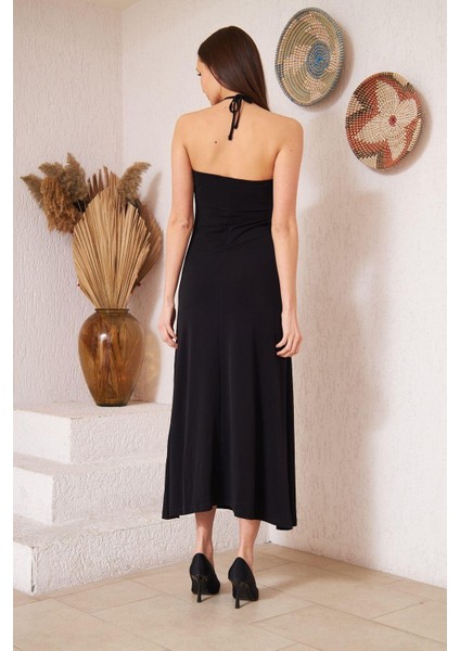 Siyah Straplez Bodycon Elbise DM1006