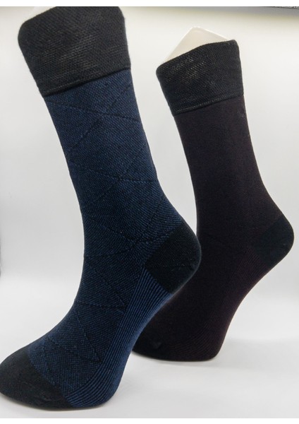 Ciho Socks Premium 6 Çift Bambu Ekose Jakarlı Erkek Soket Çorap