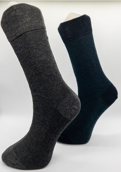 Ciho Socks Premium 6 Çift Bambu Ekose Jakarlı Erkek Soket Çorap