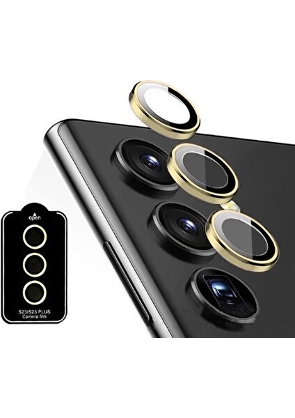 Galaxy S23 Plus Akıllı Telefon Uyumlu Kamera Lens Koruyucu Cam Gold