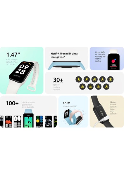 Redmi Smart Band 2 Orijinal Uyku Takibi Nabız Ölçer Spor Su Geçirmez Android Ios iPhone Uyumlu Akıllı Bileklik