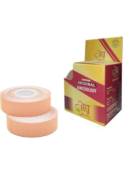 Kinesıology 2, 5cm x 5mt 2 Adet Tape Yüz Yogası Yüz Bölgesi Için Therapy Cotton Kinesio Face Tape Coton2,5cm