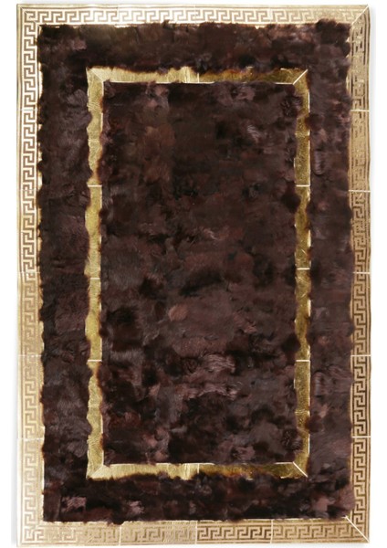 Gold Varaklı Kahverengi Toskana Halı 120 x 180 cm