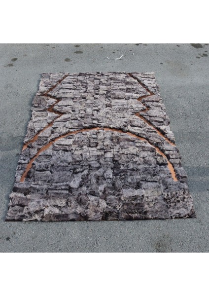 Bronz Varaklı Gri Toskana Halı 120 x 180 cm