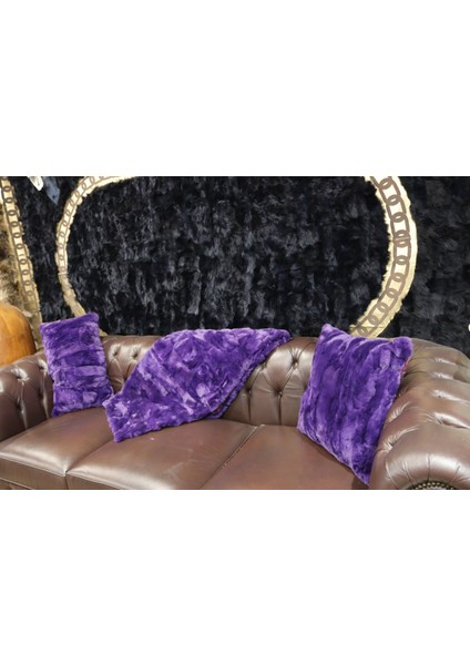 Mor Doğal Rex Kürk Koltuk Şal Takımı Şal 50 x 180 Cm, Yastık 50 x 50 Cm, Bel Yastığı 35 x 60 cm fiyatları
