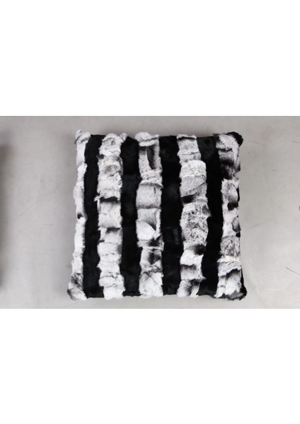 Siyah Beyaz Doğal Kürk Koltuk Şal Takımı Şal 50 x 180 Cm, Yastık 50 x 50 Cm, Bel Yastığı 35 x 60 cm fiyatları