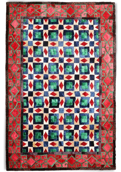 Afgan Halısı Modelli Kuzu Derisi Halı 180 x 260 cm