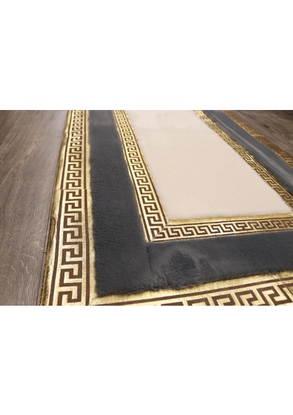 Gold Varaklı Gri & Krem Peluş Halı 170 x 240 cm fiyatları