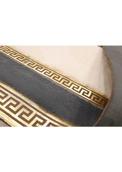 Gold Varaklı Gri & Krem Peluş Halı 120 x 180 cm indirimleri