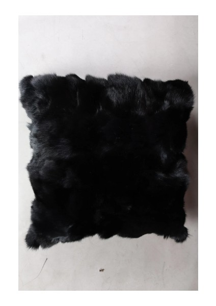 Siyah Doğal Kürk Koltuk Şal Takımı Şal 50 x 180 Cm, Yastık 50 x 50 Cm, Bel Yastığı 35 x 60 cm fırsatları