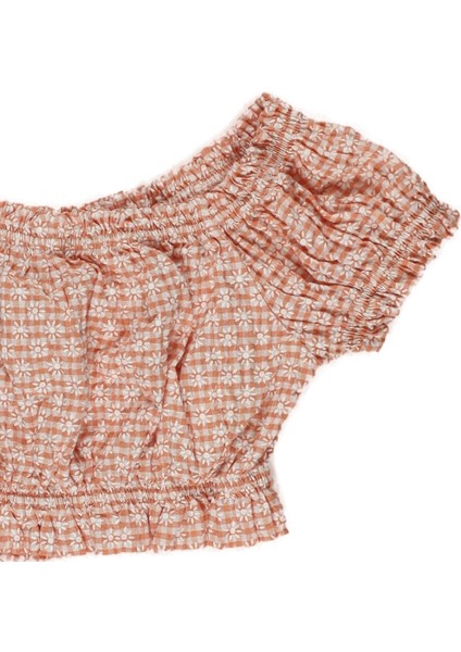 Kız Çocuk Kısa Kollu Lastikli Crop Bluz modelleri