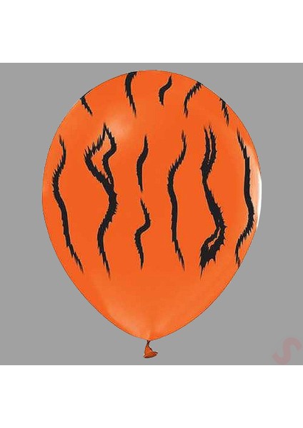 Kaplan Baskılı Turuncu Balon, 30CM x 6 Adet