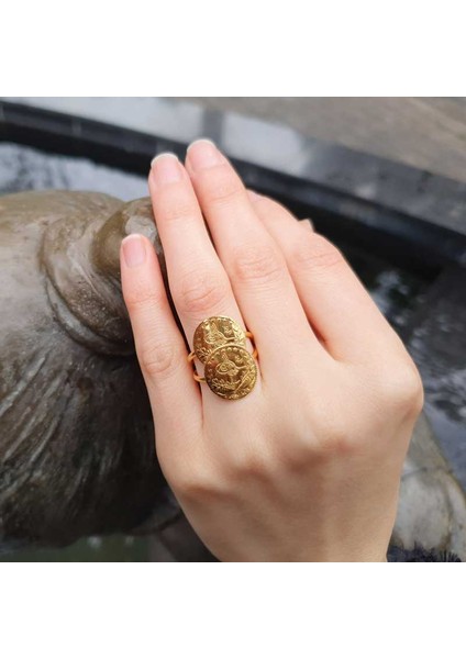22 Ayar Ikili Çeyrek Reşat Altın Yüzük