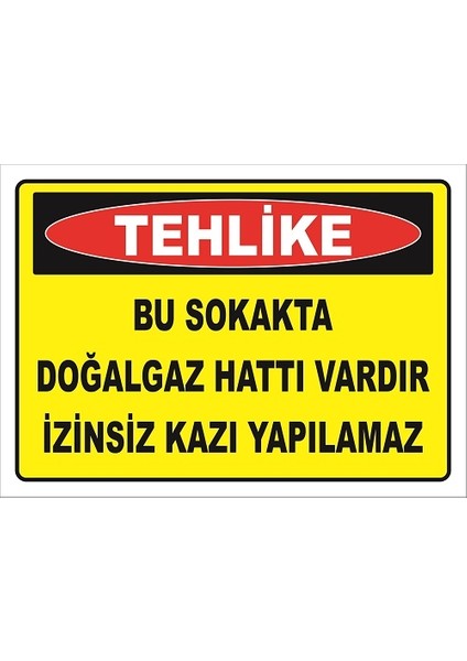 Bu Sokakta Doğalgaz Hattı Vardır Izinsiz Kazı Yapılamaz Levhası Ktm 101