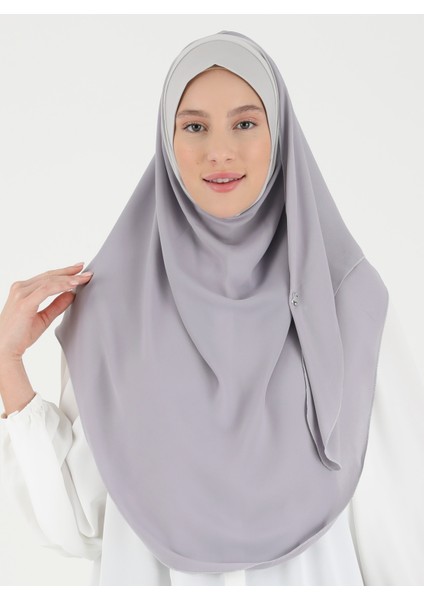 Mikro Krep Türban Şal Koyu Gri Ecardin